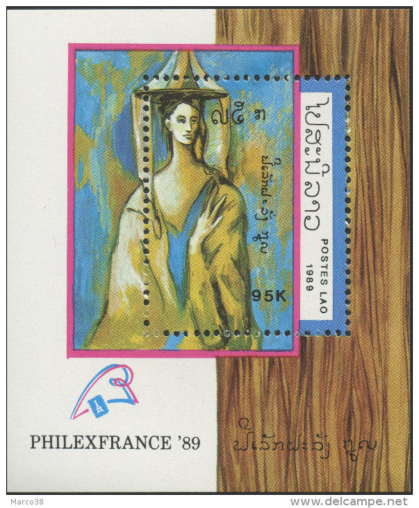 LAOS Bloc N°106** Bf Tableau, Peinture, Picasso, 1989 Painting Sheet Sc# 939 MNH - Picasso