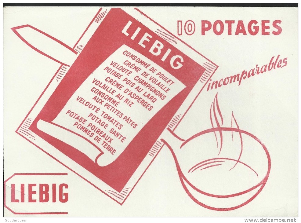 Buvard "Liebig 10 Potages Incomparables" - Sopas & Salsas
