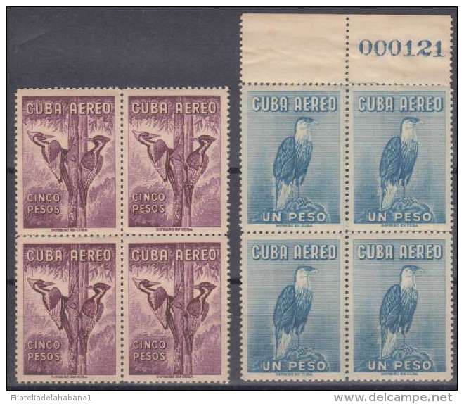 1962-9 CUBA 1962 MNH. AVES. BIRDS. BLOCK 4. LIGERAS MANCHAS. - Nuevos