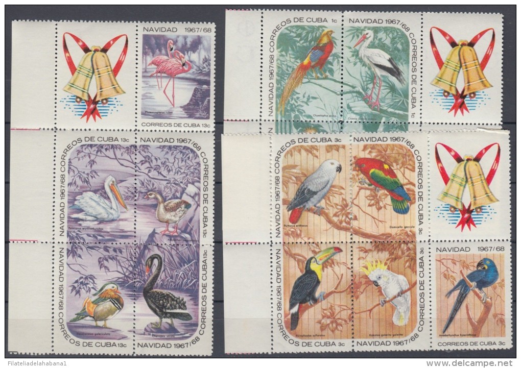 1965.4- CUBA 1965. MNH. NAVIDADES. AVES. PAJAROS. BIRD. CHRISTMAS. SPECIAL BLOCK OF 4. - Nuevos