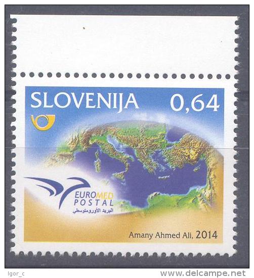 NEU NEW Issue Slovenia Slovenie Slowenien 2014: Euromed Postal Mediterranean Union Globe Joint Issue With Egypt Mnh ** - Slovénie