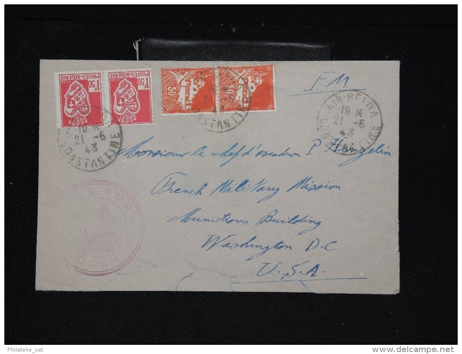 FRANCE - ALGERIE - Enveloppe En F.M De Ain Beida Pour Les U.S.A. En 1943 - A Voir - Lot P11921 - Lettres & Documents