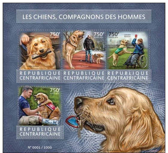 Z08 CA15408a Central Africa 2015 Dogs MNH - Centrafricaine (République)