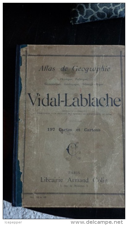 ATLAS DE GEOGRAPHIE Vidal-Lablache  1895 (source Bnf)  197 Cartes Et Cartons - Geografia