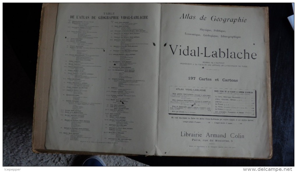 ATLAS DE GEOGRAPHIE Vidal-Lablache  1895 (source Bnf)  197 Cartes Et Cartons - Geografia