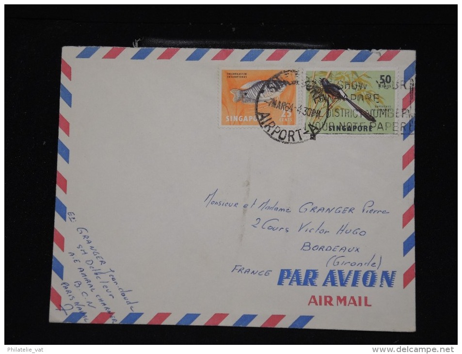 SINGAPOURE - Enveloppe Pour La France En 1964 - A Voir - Lot P11936 - Singapour (1959-...)