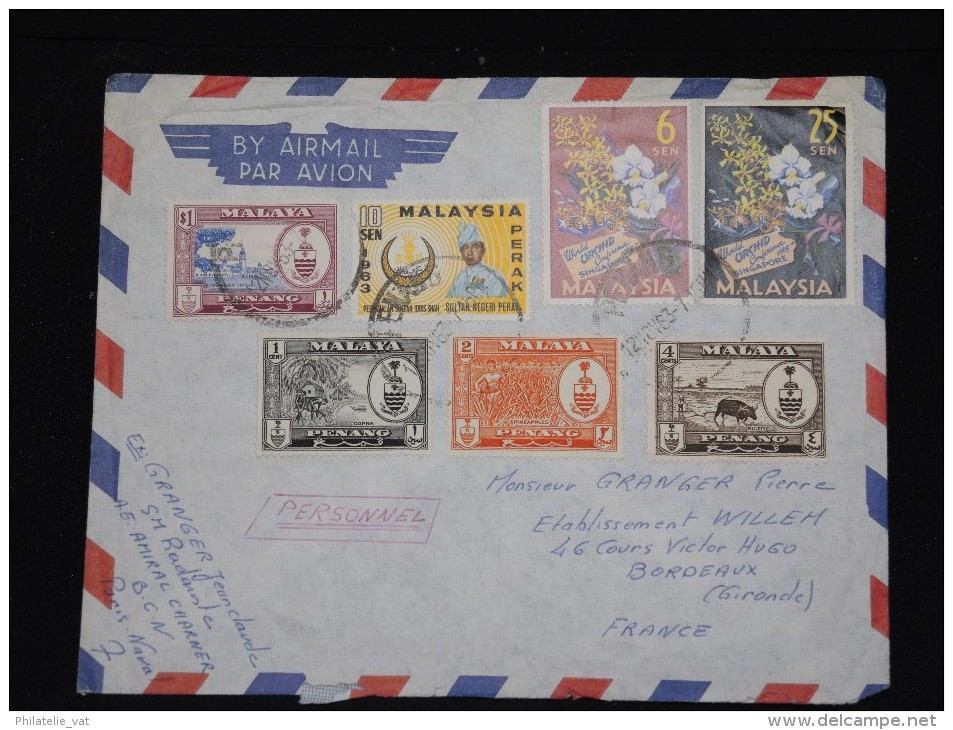 MALAISIE - Enveloppe Pour La France En 1963 - A Voir - Lot P11938 - Penang