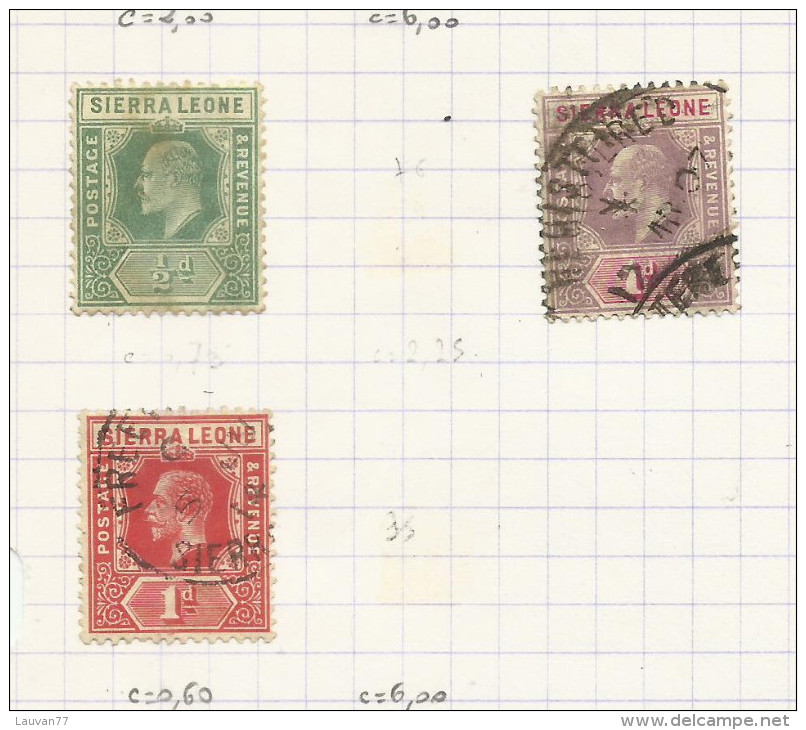 Sierra Leone N°63, 75, 90 Cote 2.30 Euros - Sierra Leone (...-1960)