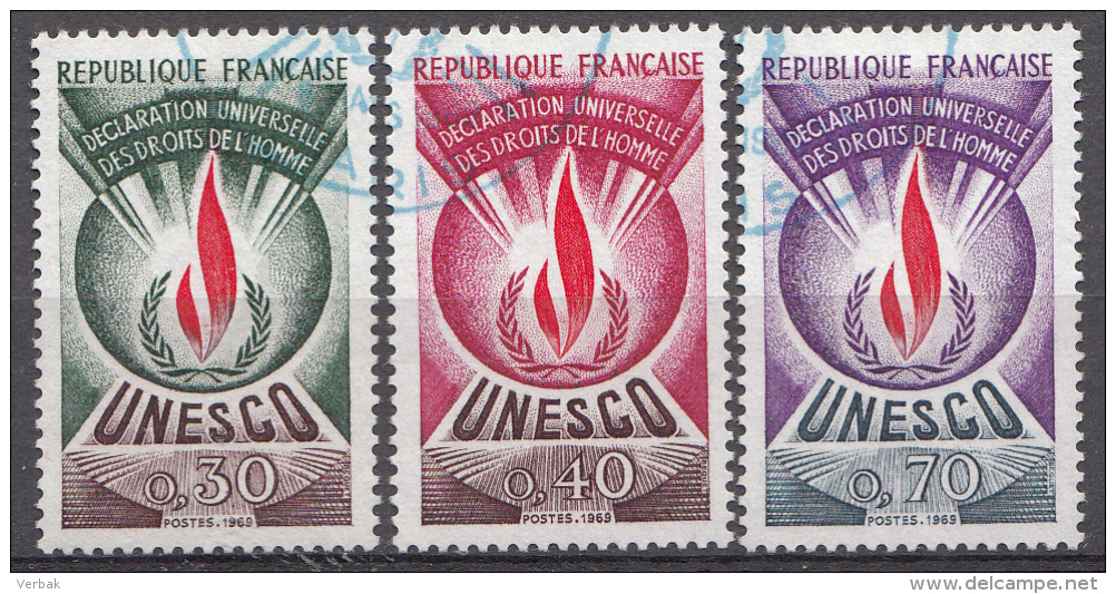 France 1969  Mi. Nr.: 9-11 Unesco  Oblitérés / Used / Gest. - Gebruikt