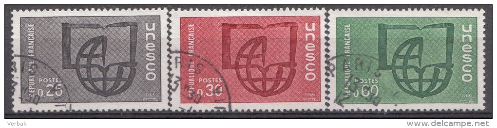 France 1966  Mi. Nr.: 6-8 Unesco  Oblitérés / Used / Gest. - Gebruikt