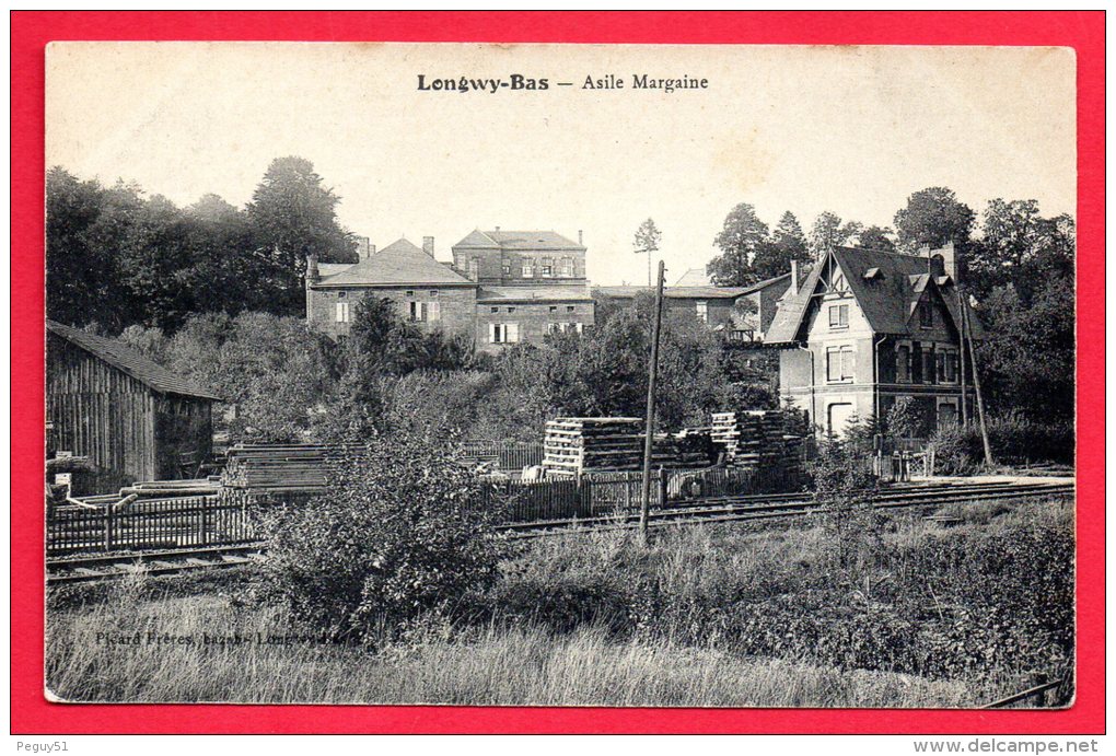 54. Longwy - Bas. Asile Margaine. Voie Ferrée.1910 - Longwy