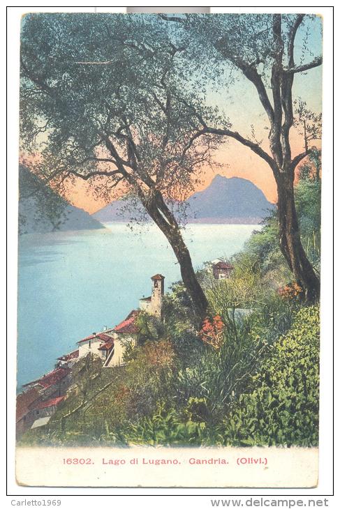 GANDRIA LAGO DI LUGANO VIAGGIATA PRIVA DI F.BOLLO - Lugano