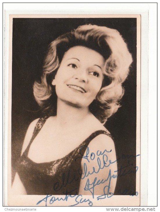 SUZANNE SORANO - AUTOGRAPHE DEDICACE SUR PHOTO - Autres & Non Classés