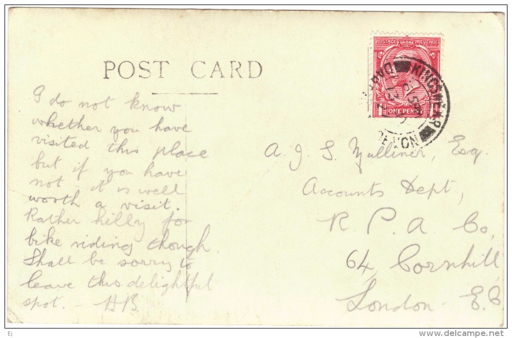 The Mouth Of The Dart Black & White Photographic Postcard Postmark 1927 - Other & Unclassified