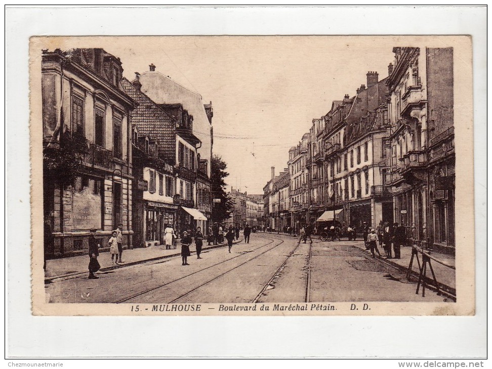 MULHOUSE - BOULEVARD DU MARECHAL PETAIN - L ACTUELLE AVENUE DU PRESIDENT KENNEDY - CPA - Mulhouse