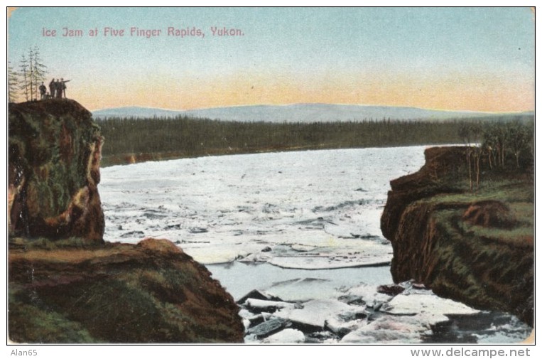 Yukon River Five Finger Rapids, Canada, Ice Jam, C1900s Vintage Postcard - Yukon