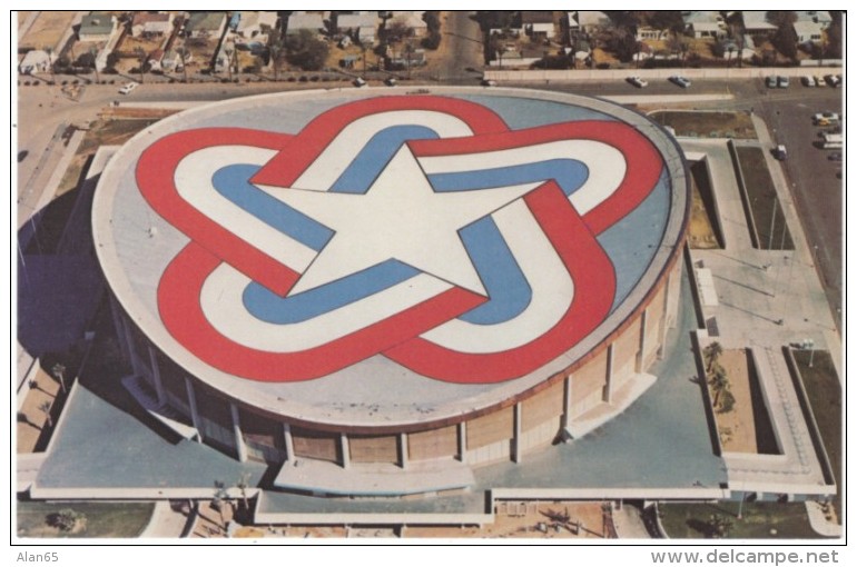 Phoenix Arizona, Arizona Coliseum Sports Facility, American Bicentennial Symbol Painted On Roof, C1970s Vintage Postcard - Phoenix