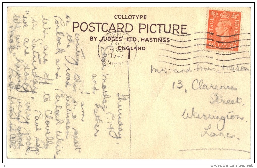 North Hill, Minehead Collotype - Judges Postmark 1947 - Minehead