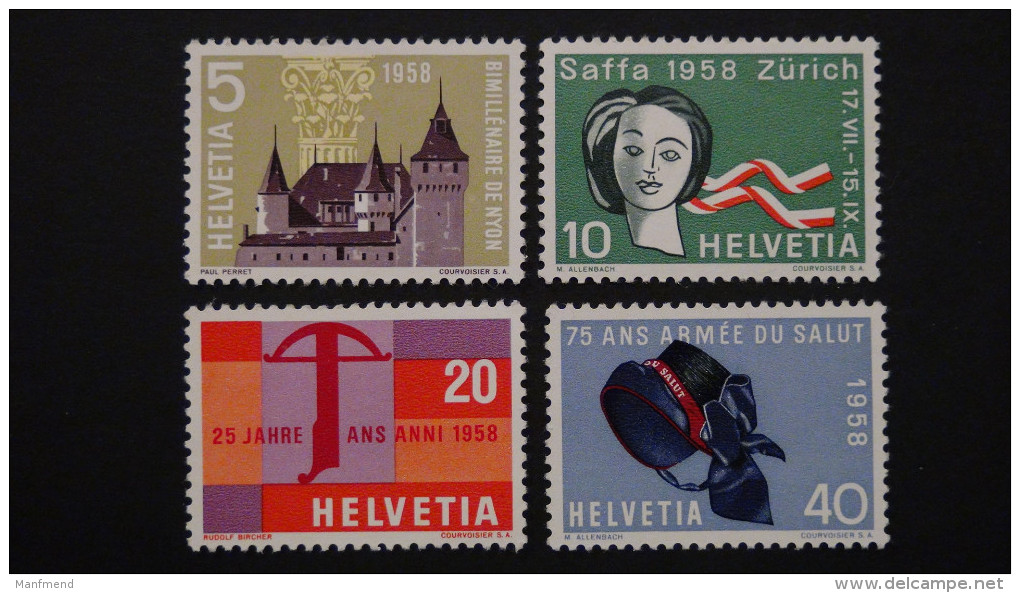 Switzerland - 1958- Mi: 653-6**MNH - Look Scan - Nuevos