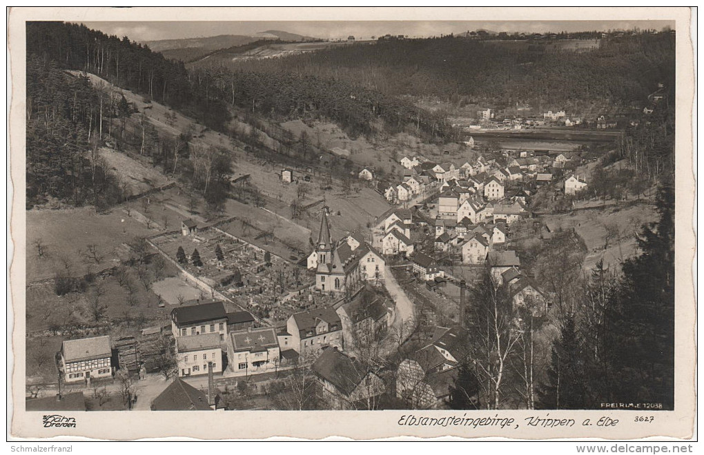 AK Walter Hahn 3627 Krippen Sächsische Schweiz Hotel Gasthof ? Bei Bad Schandau Postelwitz Kleinhennersdorf Krippenberg - Kleinhennersdorf