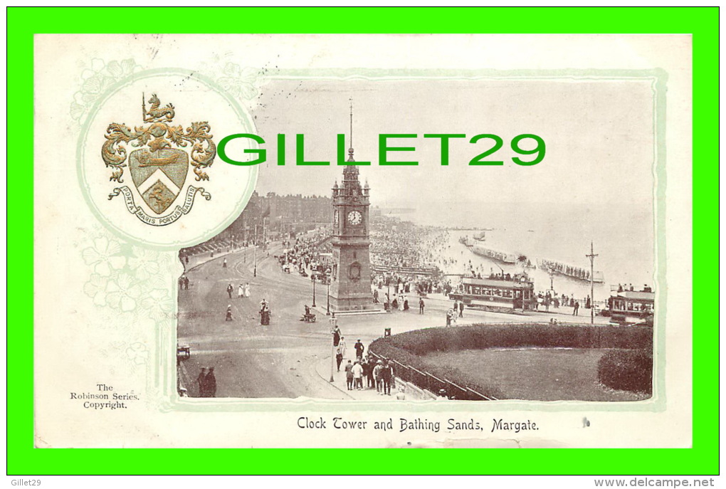 MARGATE, UK - CLOCK TOWER AND BATHING SANDS - THE ROBINSON SERIES - TRAVEL IN 1905 - ANIMATED - - Margate