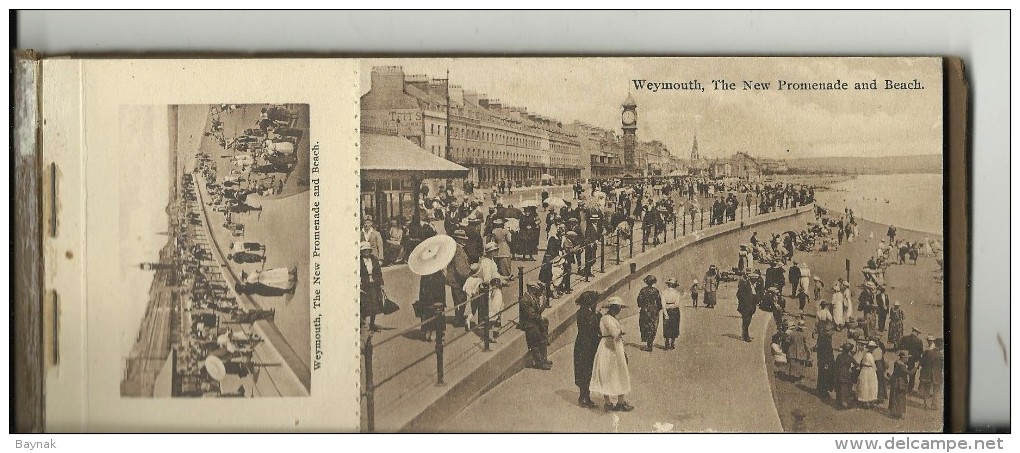 SOUVENIR OF WEYMOUTH   --  BOOK FOLDER  --  WITH 10 POSTCARDS - Weymouth