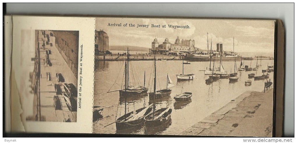 SOUVENIR OF WEYMOUTH   --  BOOK FOLDER  --  WITH 10 POSTCARDS