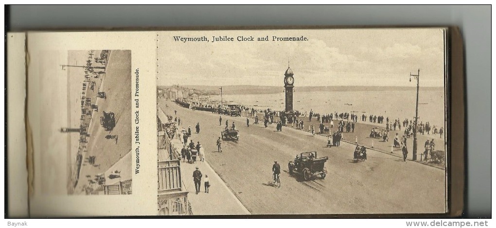 SOUVENIR OF WEYMOUTH   --  BOOK FOLDER  --  WITH 10 POSTCARDS