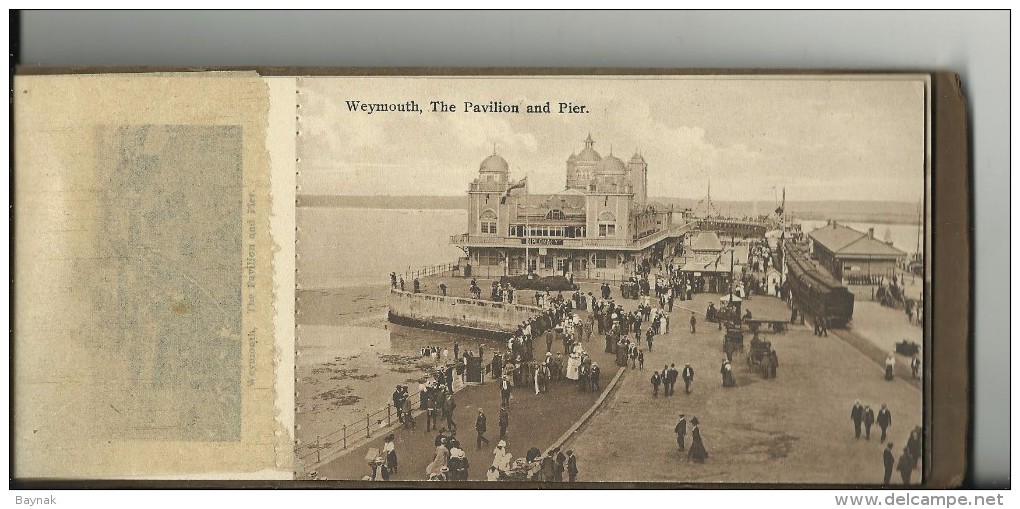 SOUVENIR OF WEYMOUTH   --  BOOK FOLDER  --  WITH 10 POSTCARDS