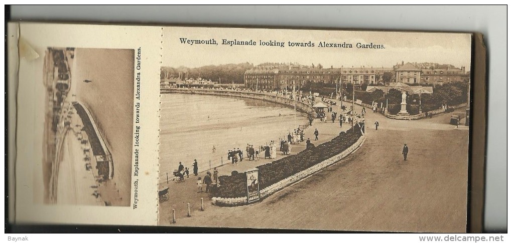 SOUVENIR OF WEYMOUTH   --  BOOK FOLDER  --  WITH 10 POSTCARDS