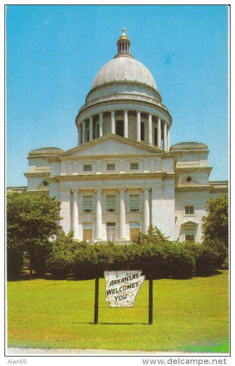 Little Rock Arkansas, State Capitol Building, C1960s Vintage Postcard - Little Rock