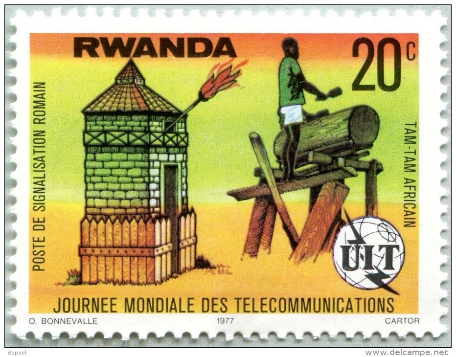 N° Yvert 780 - Timbre Du Rwanda (1978) - MNH - Poste Signalisation Romain Et Tam-Tam Africain (DA) - Neufs