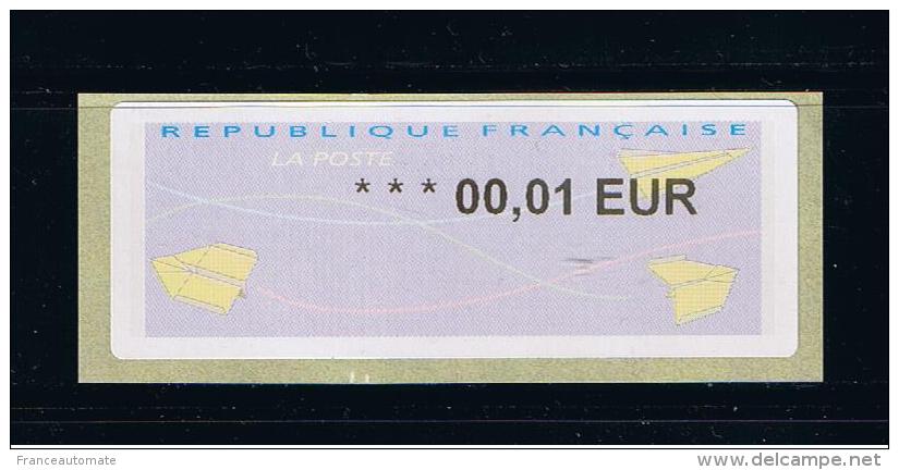 ATM- 00.01 EUR  -WINCOR-NIXDORF, N° 55 PETITS COINS ARRONDIS Nantes Eraudières. - 2000 Type « Avions En Papier »