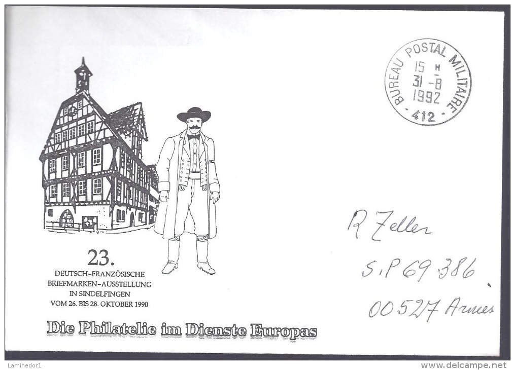 Dernier Jour Dernière  Heure...Bureaux Postaux Militaires Français - BPM 412 Manuelle- FFA- Munsingen - Military Postmarks From 1900 (out Of Wars Periods)