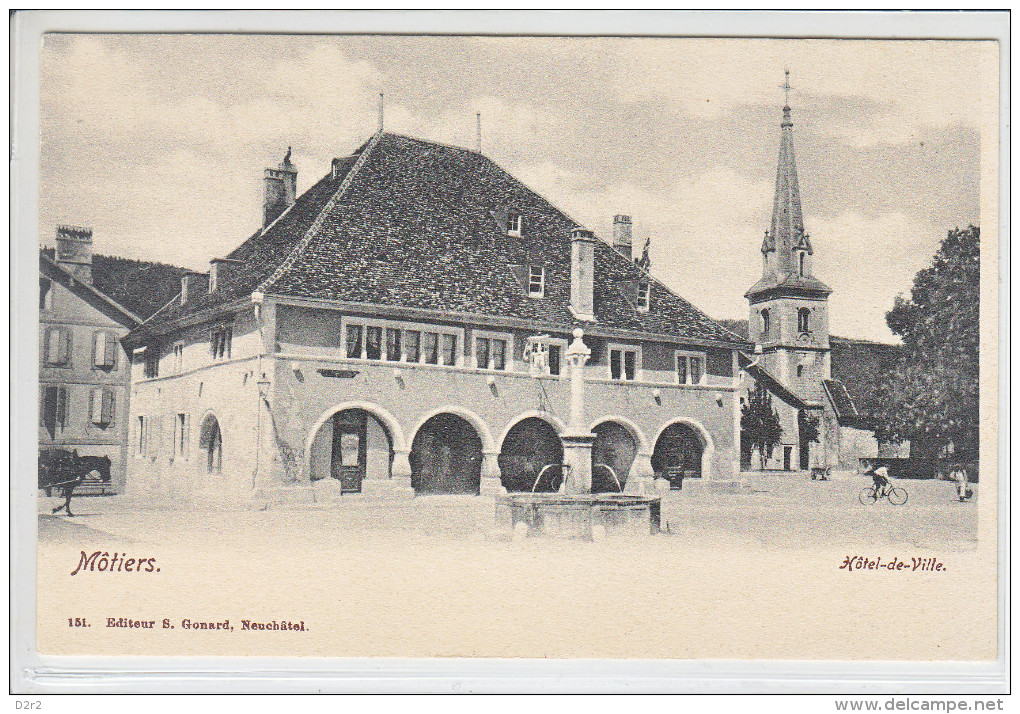 MÔTIERS - HOTEL DE VILLE - ANIMEE -DOS UNIQUE - N/C-TTB - Môtiers 