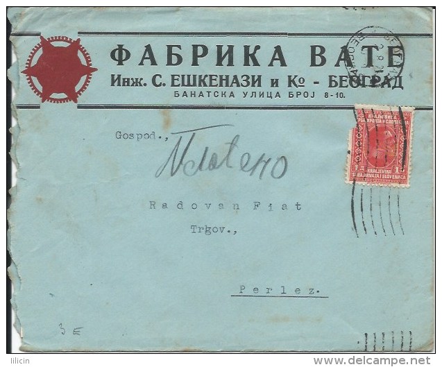 Letter FI000017 - Yugoslavia Serbia 1929 Fabrika Bate - Other & Unclassified