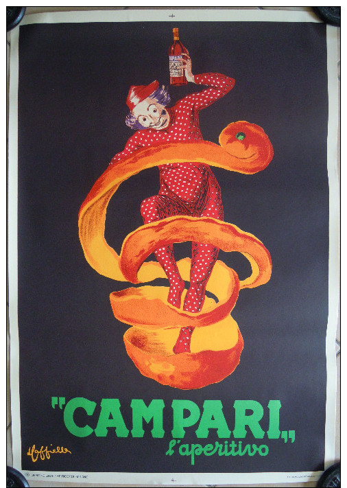 MANIFESTO PUBBLICITARIO CAMPARI L’APERITIVO CAPPIELLO OFFICINE GRAFICHE RICORDI MILANO 1950 - Manifesti