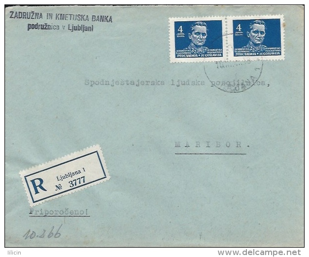 Letter FI000024 - Yugoslavia Slovenia 1947 Zadruzna In Kmetuska Banka - Other & Unclassified