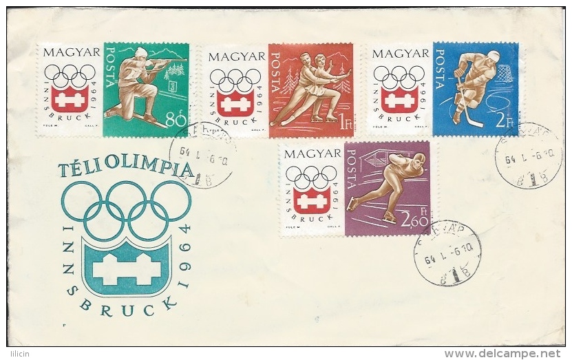 Letter FI000028 - Hungary To Germany 1964 Teli Olimpia Innsbruck - Otros & Sin Clasificación