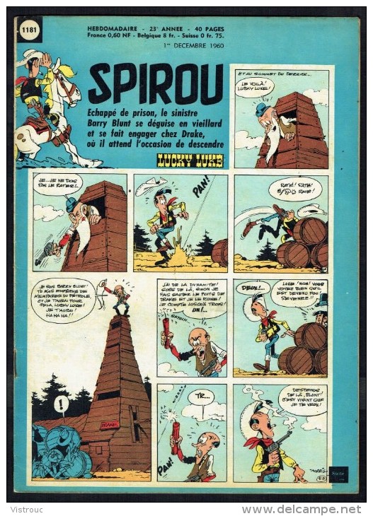 SPIROU N° 1181 -  Année 1960 -  Couverture " LUCKY LUKE " De MORRIS. - Spirou Magazine