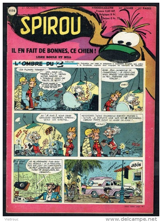 SPIROU N° 1176 -  Année 1960 -  Couverture " SPIROU " De FRANQUIN Et JIDEHEM. - Spirou Magazine