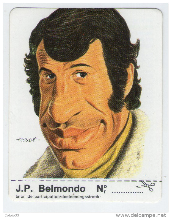 AUTOCOLLANT . STICKER . 1974 .  JEAN-PAUL  BELMONDO    .  CARICATURE . CLARK . - Autocollants