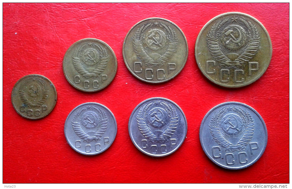 1953 Russia 1;2;3;5;10;15;20 KOPEK / Kopeek Coin USSR STALIN TIME FULL YEAR SET - Russie