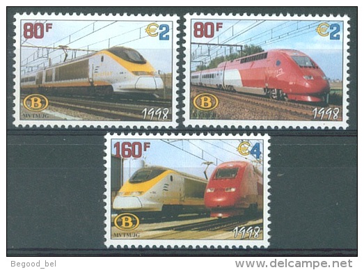 BELGIUM - 1998 - MNH/*** LUXE - SPOORWEGVIGNETTEN VIGNETTES CHEMIN DE FER COB TRV  6 7 8 - Lot 12647 - Other & Unclassified