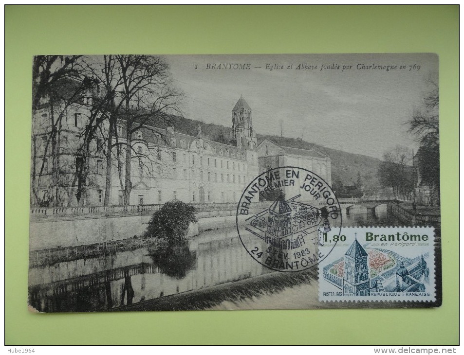 CARTE MAXIMUM CARD ABBAYE DE BRANTOME PERIGORD FRANCE SUR CPA - Abbayes & Monastères