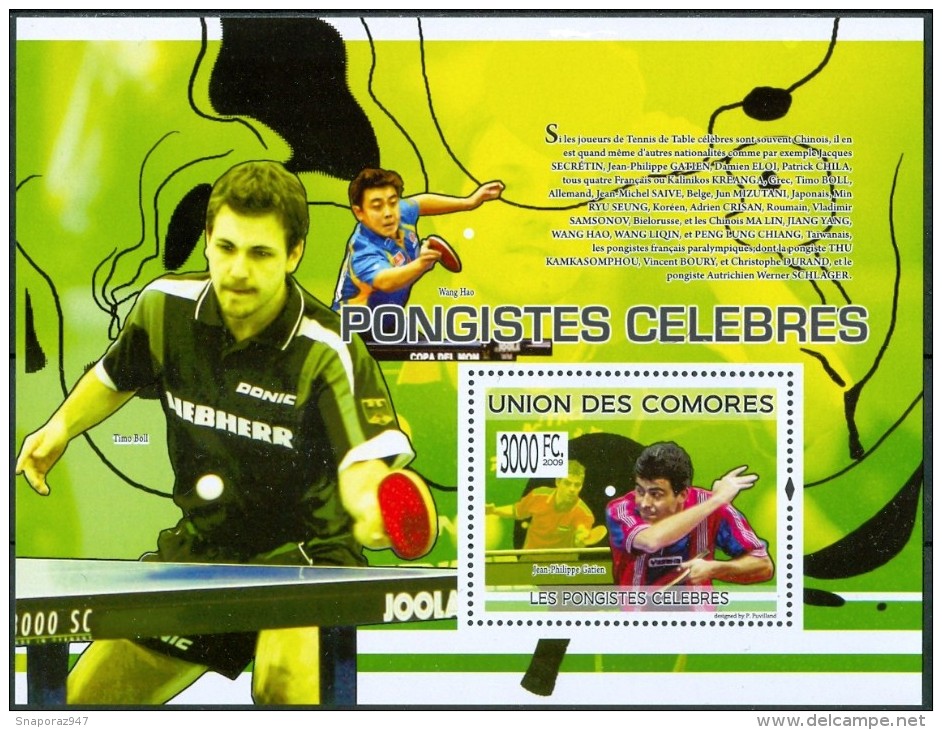 2009 Isole Comore Campioni Di Ping Pong Set 2 Block MNH** - Tennis Tavolo