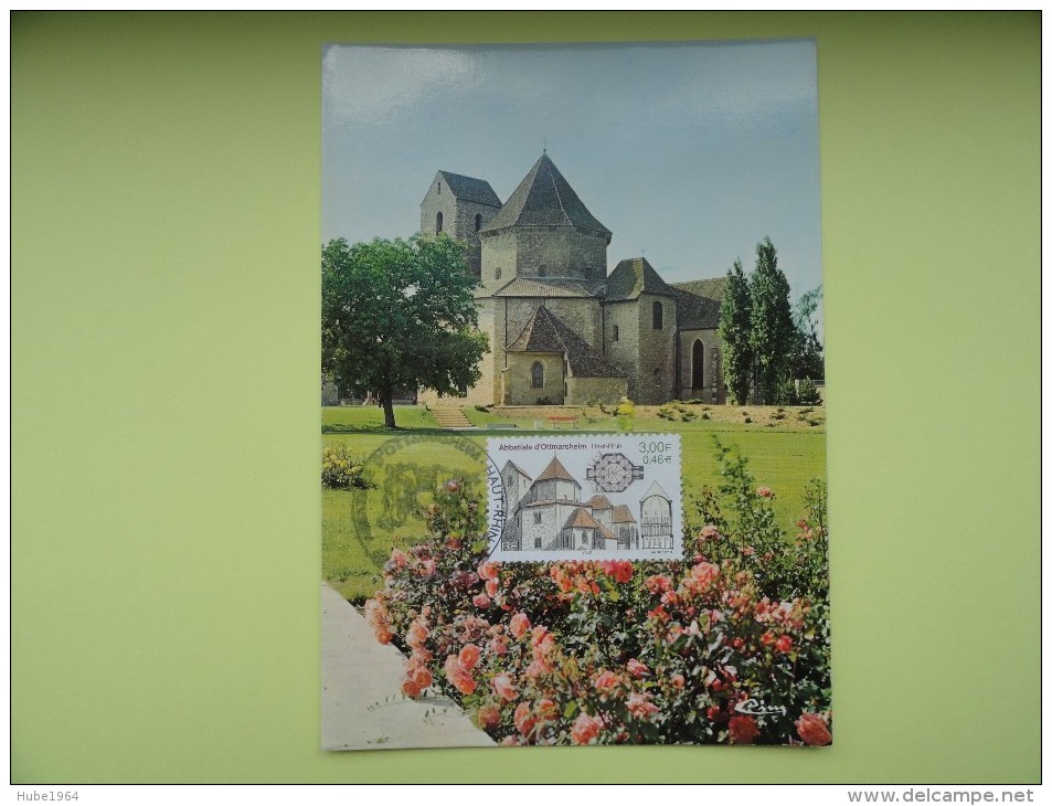 CARTE MAXIMUM CARD ABBATIALE D´OTTMARSHEIM HAUT-RHIN AVEC OPJ FRANCE - Abbayes & Monastères