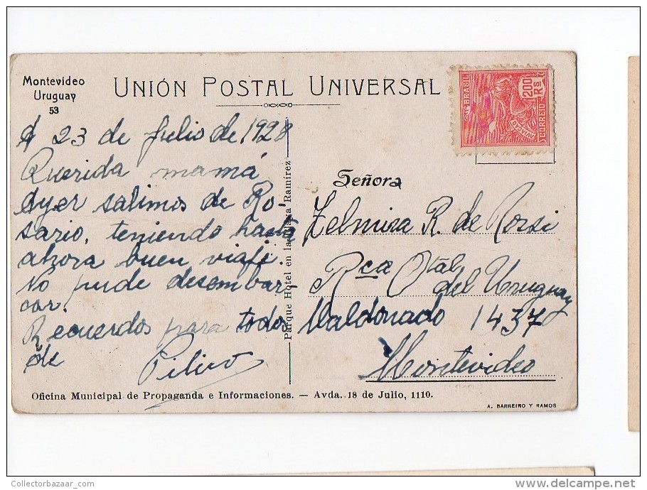 URUGUAY MONTEVIDEO PARQUE HOTEL TARJETA POSTAL  Ca1900 POSTCARD Cpa Ak (W4_1641) - Uruguay