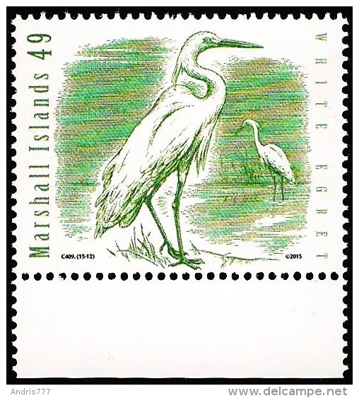 Marshall Islands 2015 Bird Vogel Oiseau - Great Egret - Albatros & Stormvogels