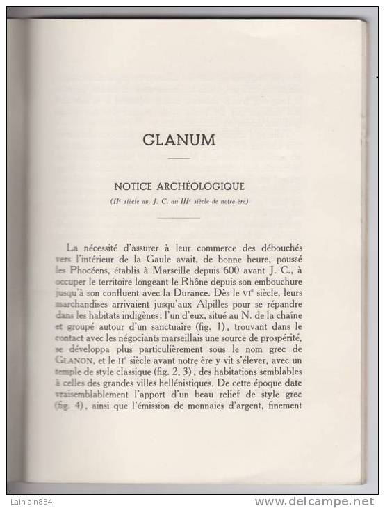 - GLANUM - Notice Archéologique Par H. ROLLAND - Directeur DES FOUILLES 1955 St-Rémy De Provence - Provence - Alpes-du-Sud
